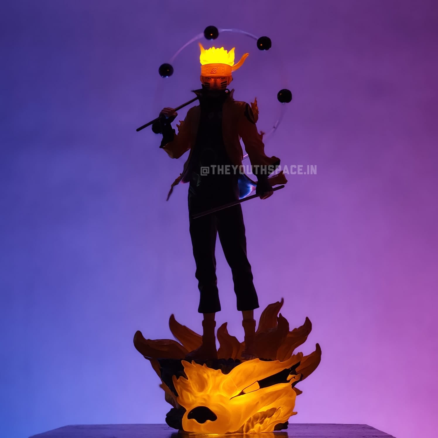 NARUTO SIX PATHS SAGE MODE WITH KURAMA BASE STAND WITH LEDS (29 CM) - NARUTO