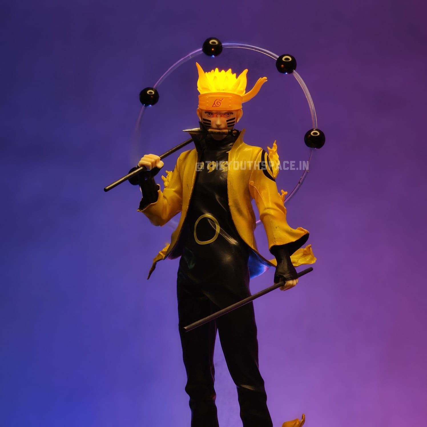 NARUTO SIX PATHS SAGE MODE WITH KURAMA BASE STAND WITH LEDS (29 CM) - NARUTO