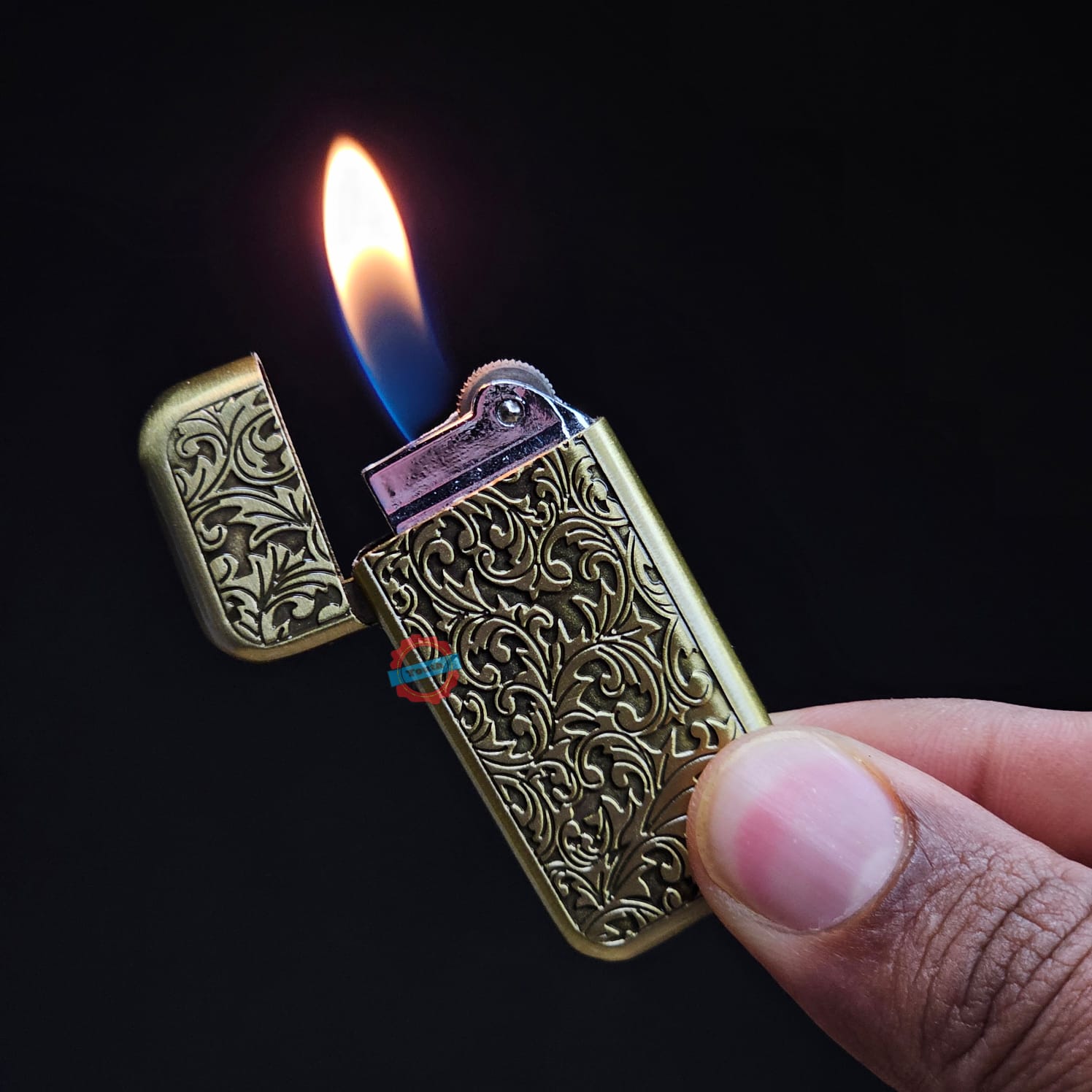 Vintage Sleek Pocket Ignition Lighter (Metallic, Color : Golden)