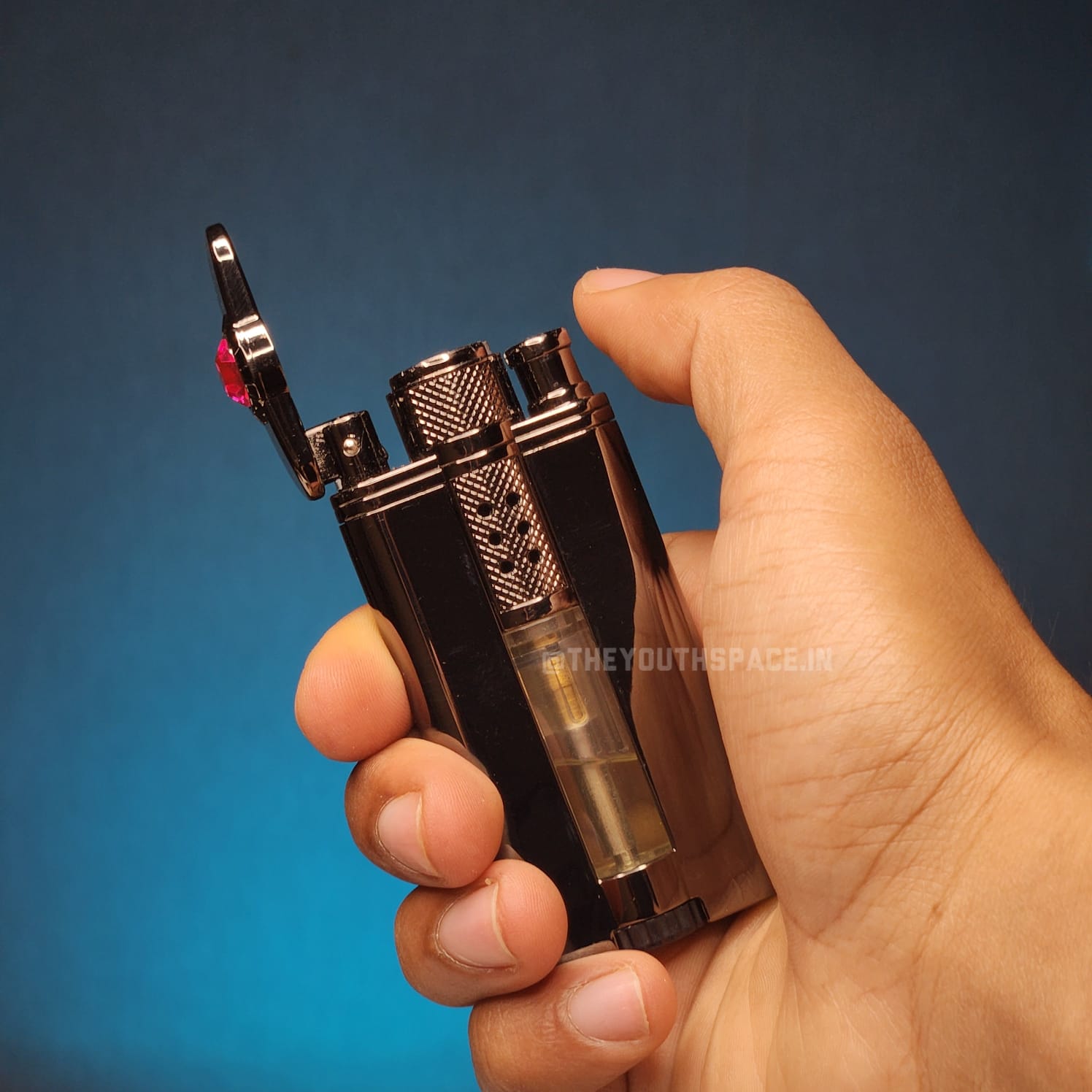 Heavy Block Burner Jet Flame Lighter With LED Light