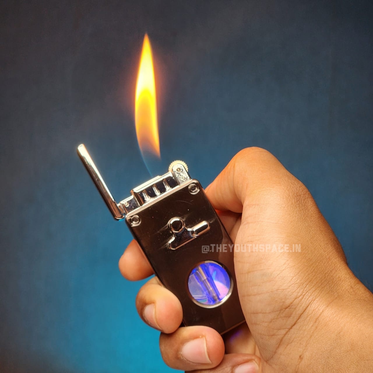 Swing Arm Dual Flame Lighter (Metallic)