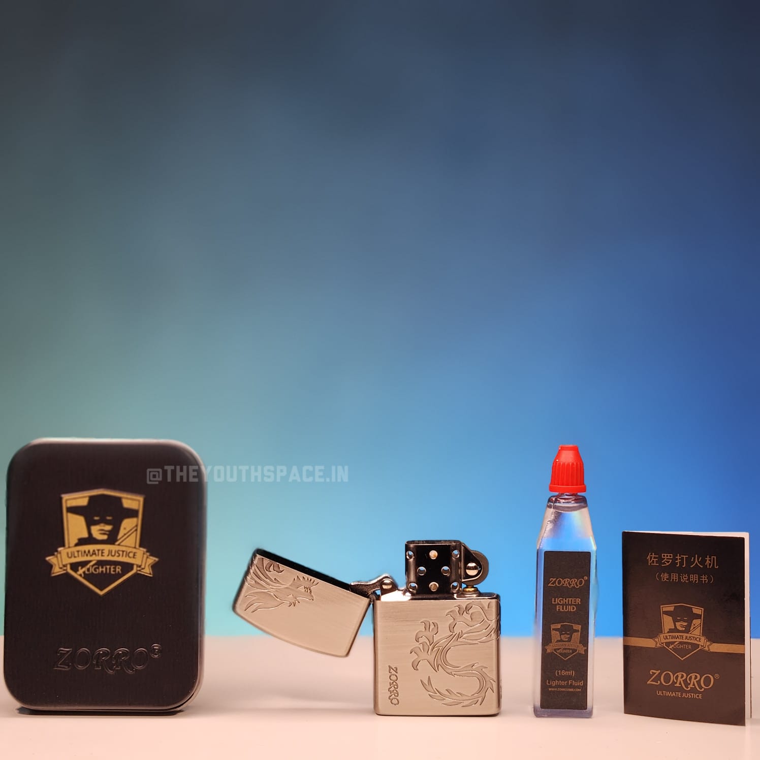 ZORRO ULTIMATE JUSTICE BRASS MATTE BLACK COLOR LIGHTER 23HK