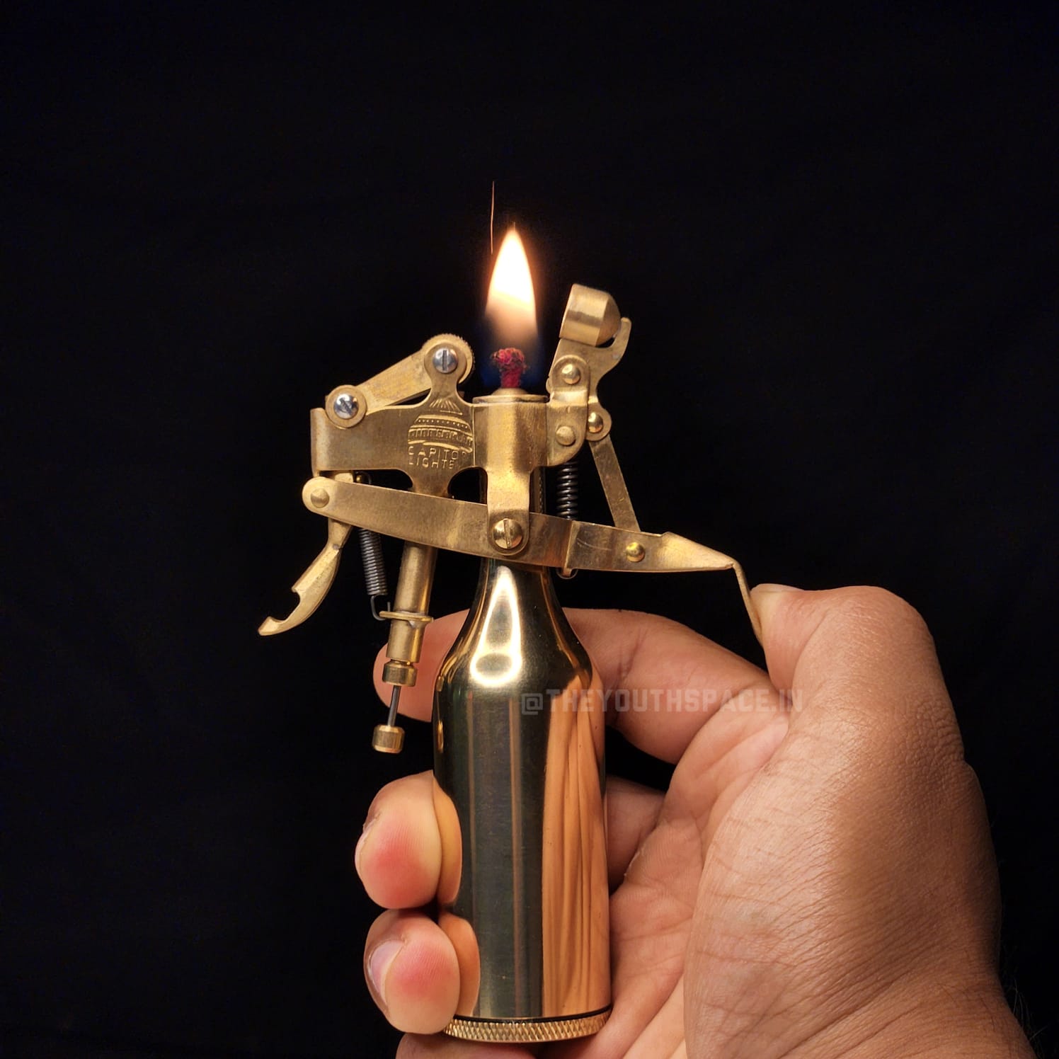 Vintage Heavy Duty Pure Brass Machinery Antique Lighter