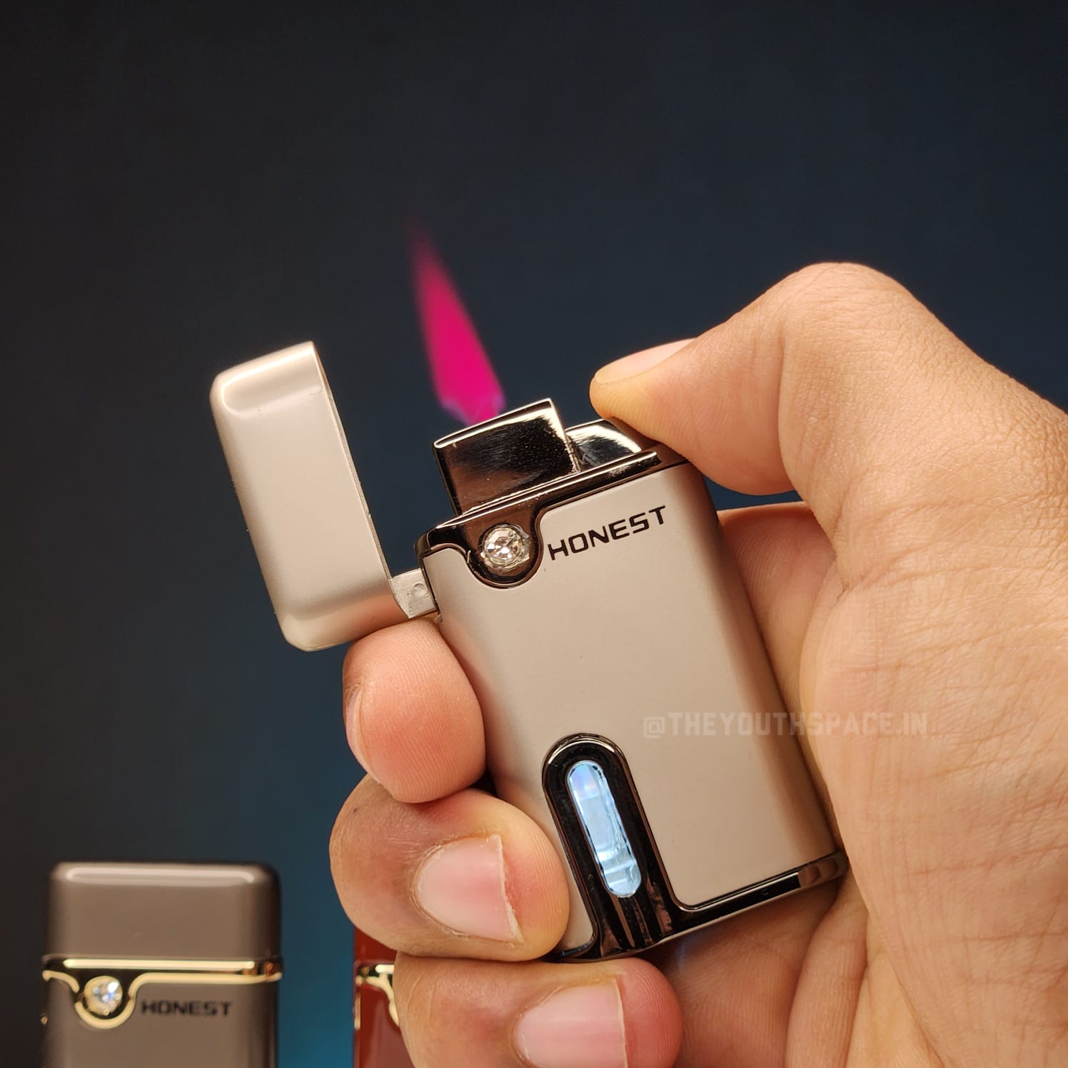 Mini Glow Tank Red Flame Jet Lighter