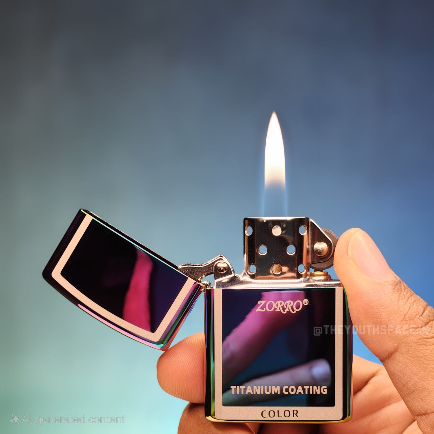 ZORRO ULTIMATE JUSTICE BRASS MULTI-COLOR WITH TITANIUM COATING LIGHTER 23HK