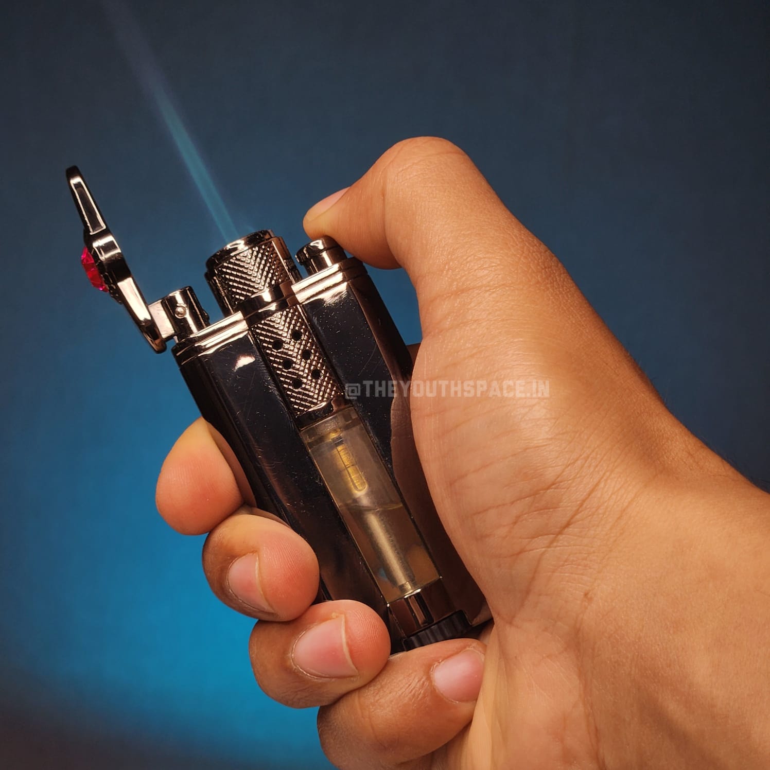 Heavy Block Burner Jet Flame Lighter With LED Light