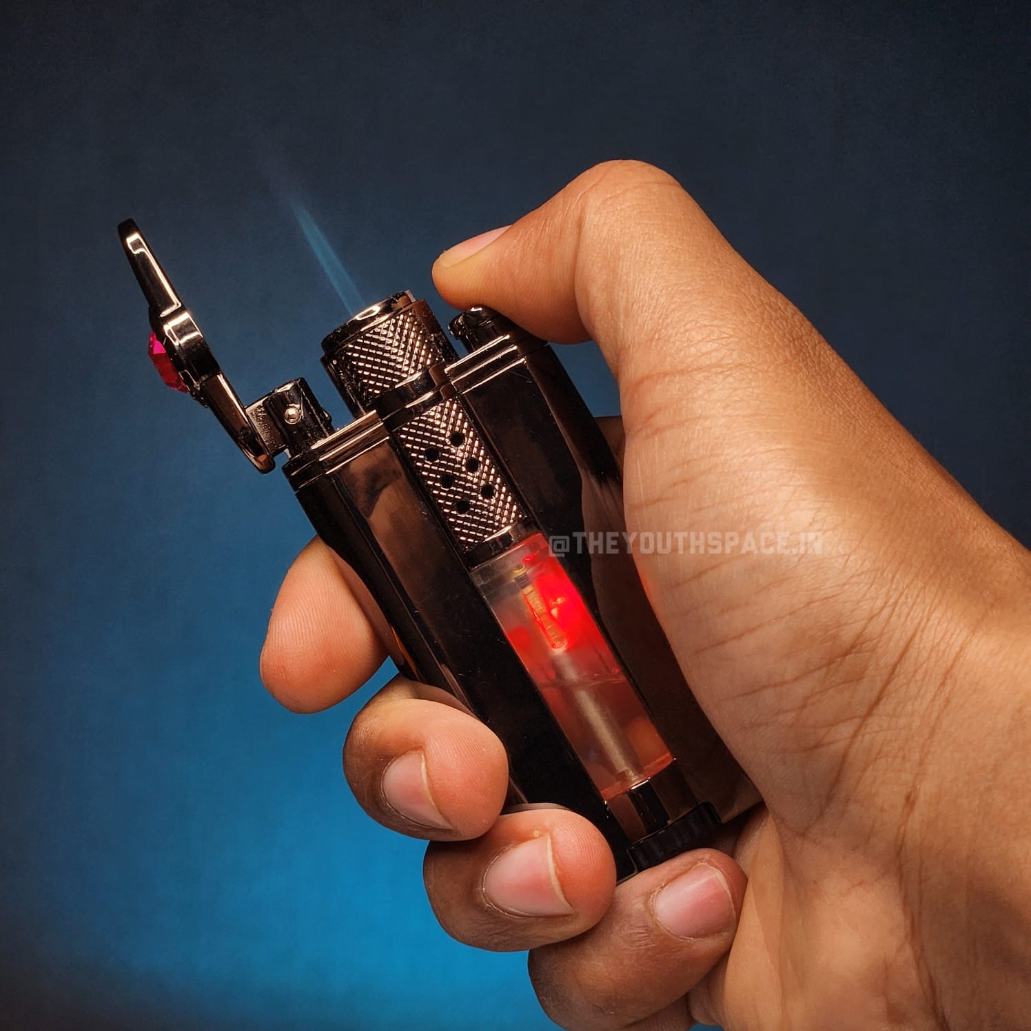 Heavy Block Burner Jet Flame Lighter With LED Light