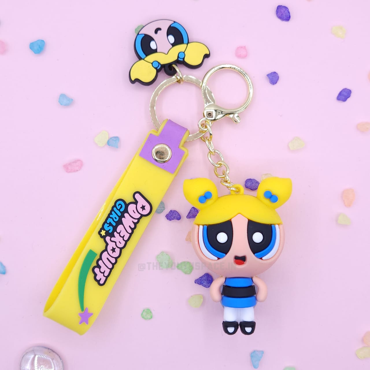 Power puff girls silicone keychain