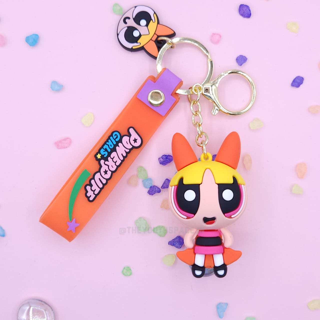 Power puff girls silicone keychain