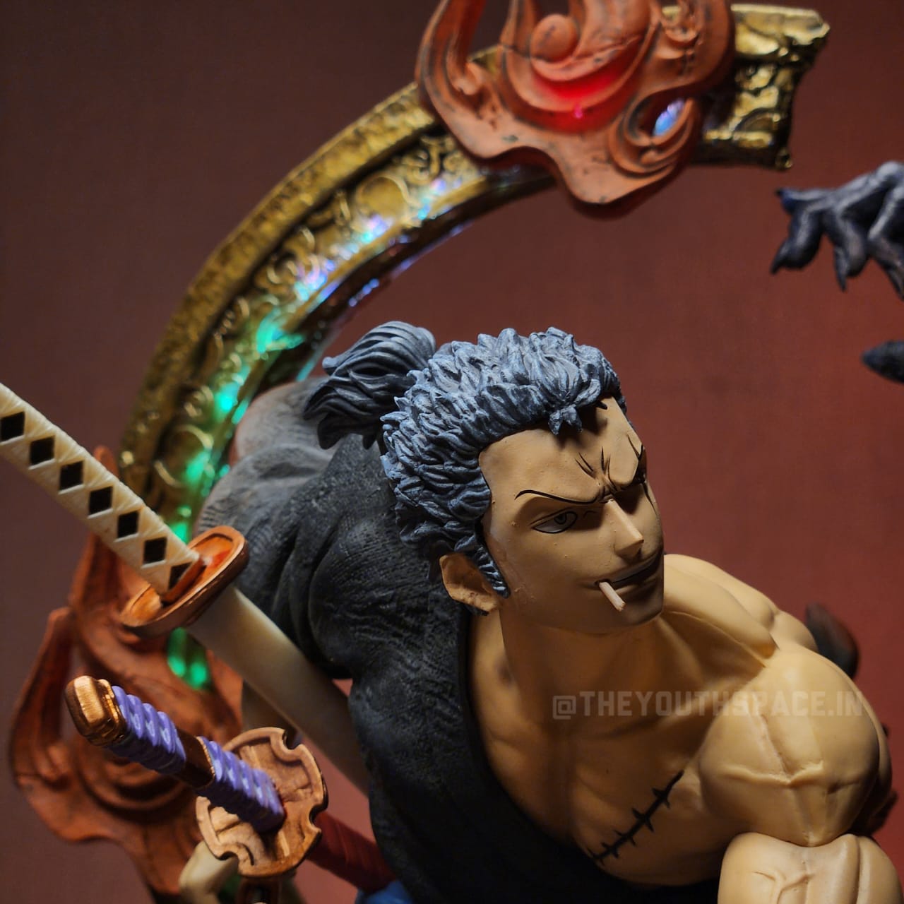 Roronoa Zoro unleashing his Demon Action Figure With Lights (40 cm) - One Piece