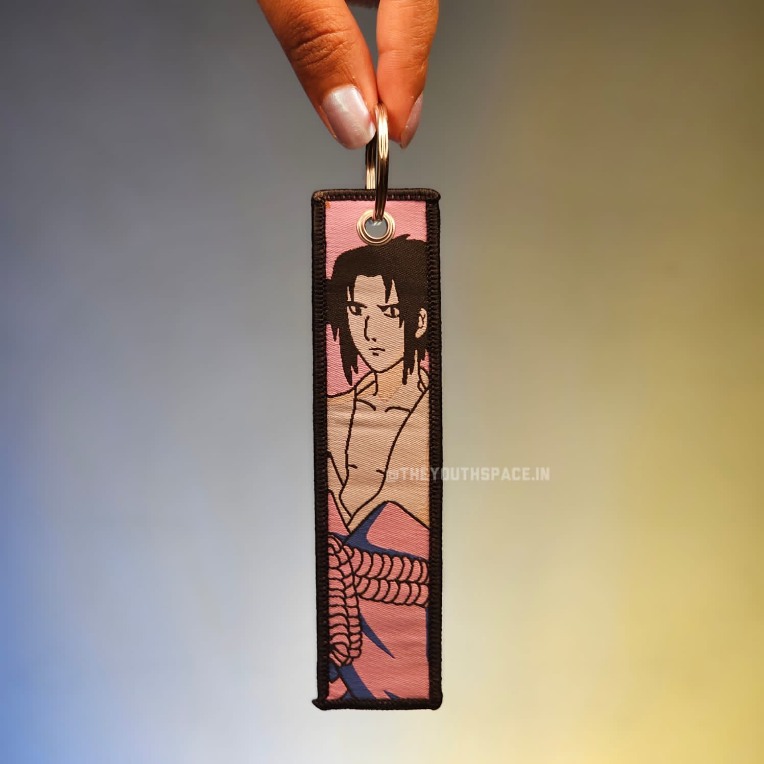 Sasuke x Sharingan Eyes Flip Side Embroidered Keychain (15 cm)