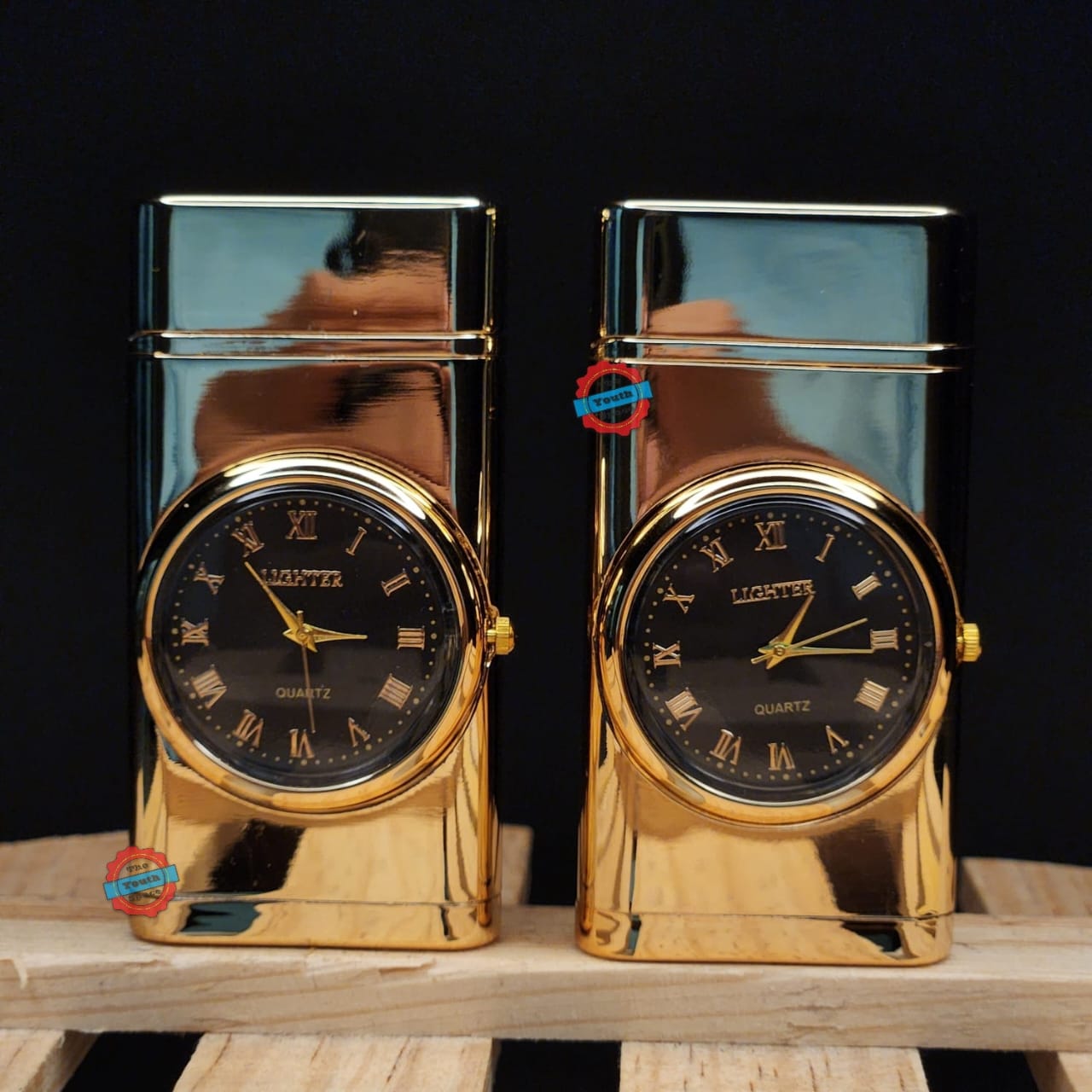 Golden clock jet lighter