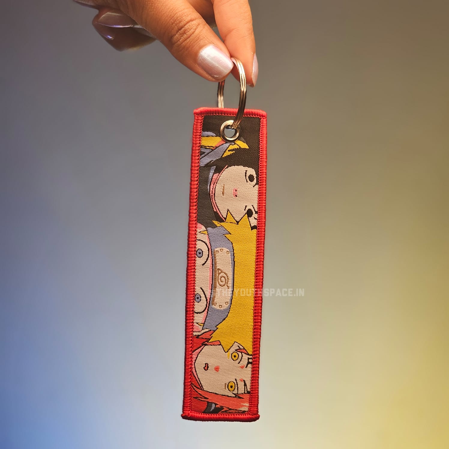 Naruto x Sasuke × Sakura Flip Side Embroidered Keychain (15 cm)