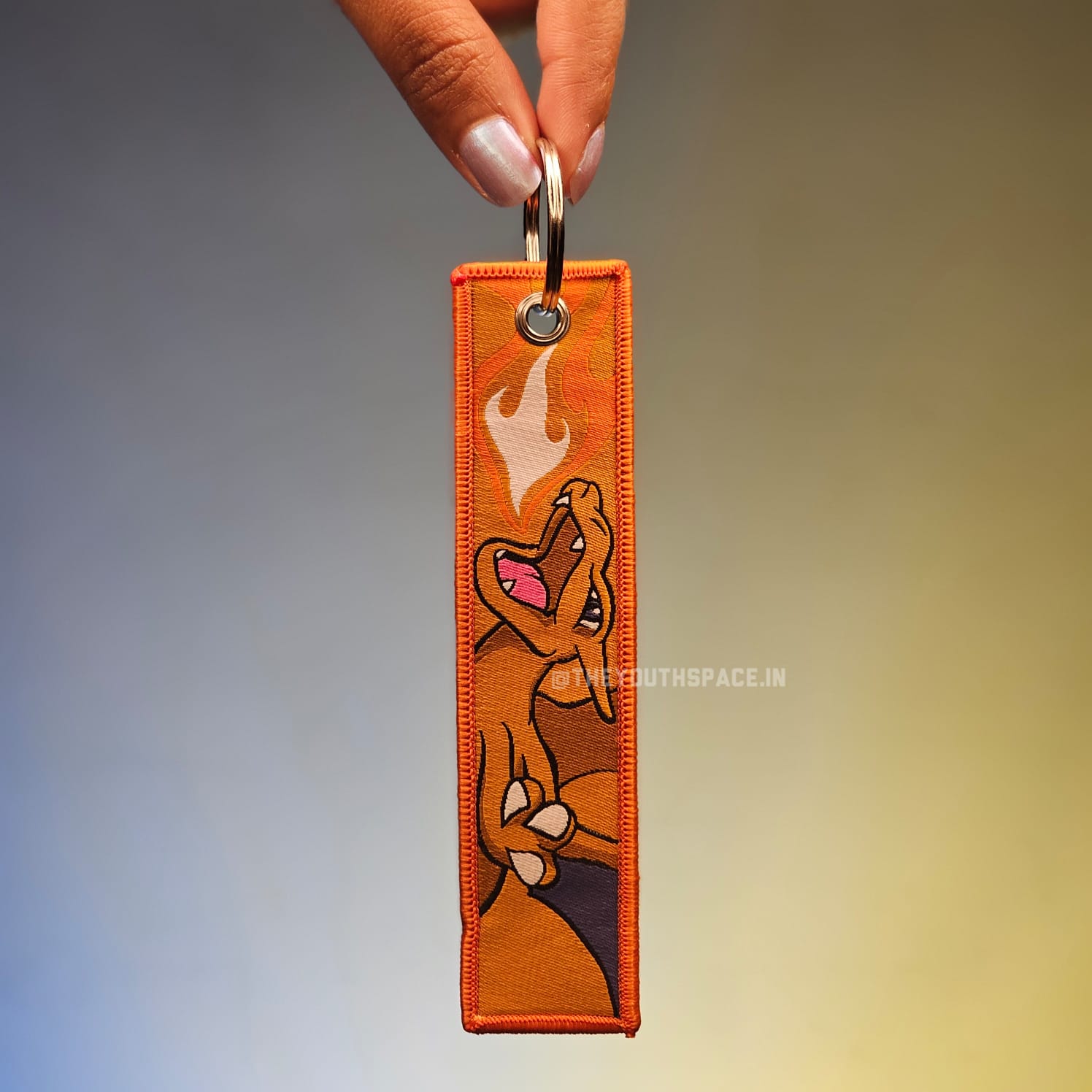Charizard × Mega Charizard Flip Side Embroidered Keychain (15 cm)