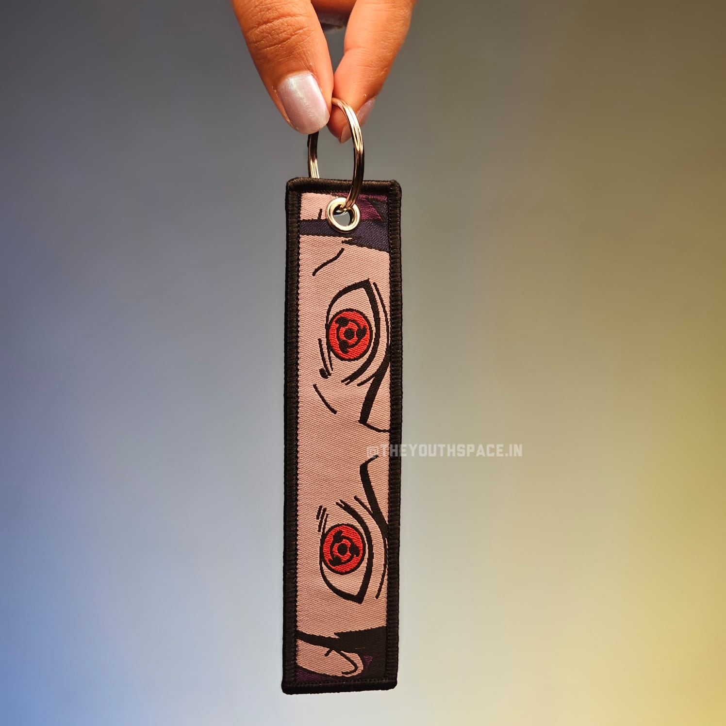 Obito × Sharingan eyes Flip Side Embroidered Keychain (15 cm)