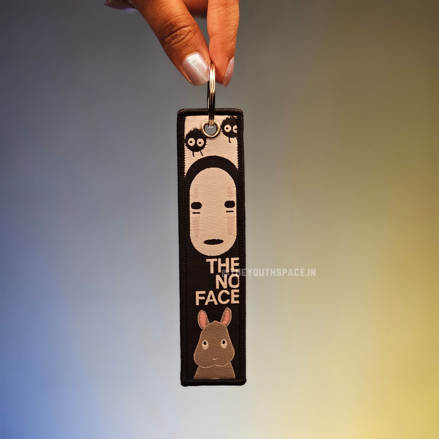 No Face Flip Side Embroidered Keychain (15 cm)