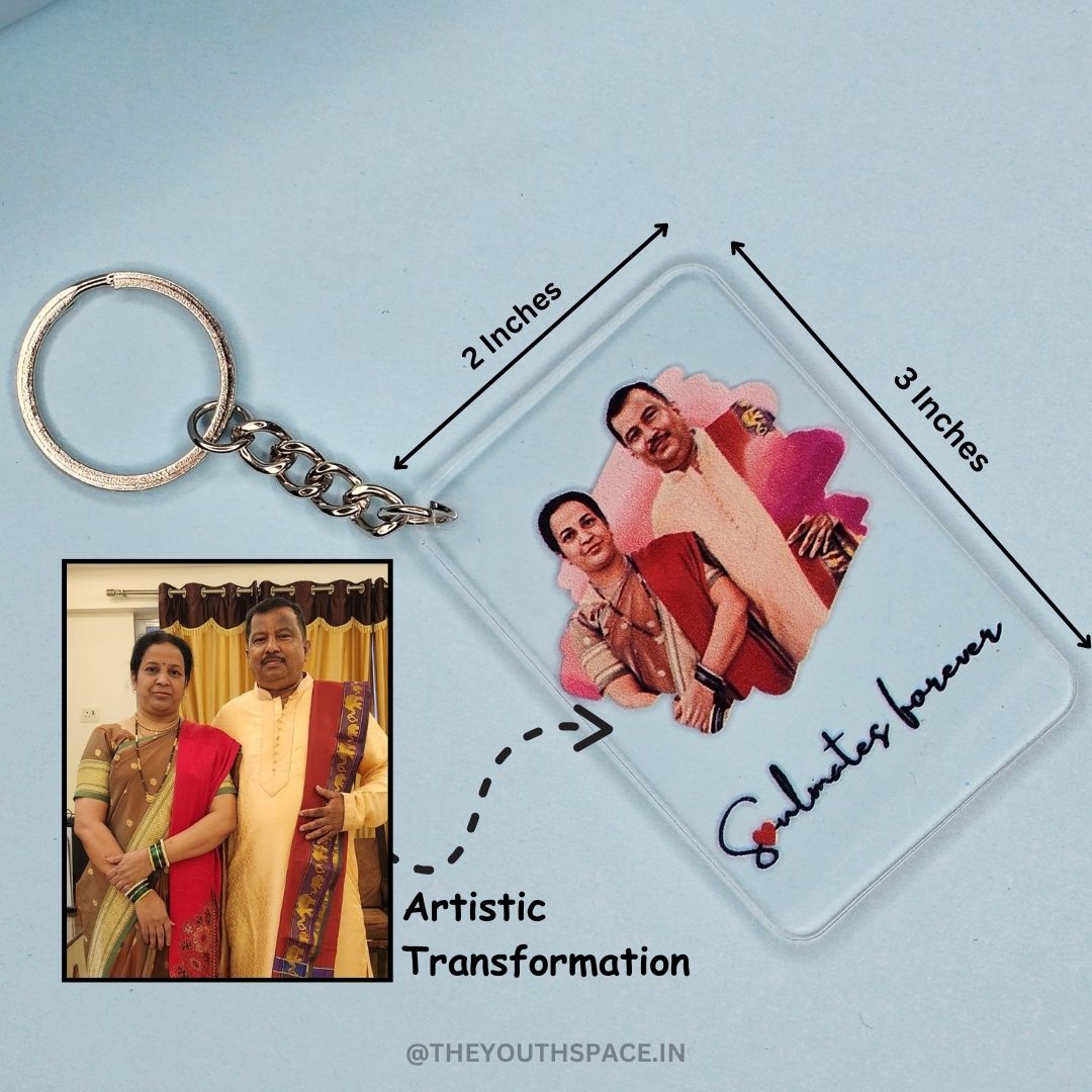 Personalized Soulmates Forever Artistic Keychain