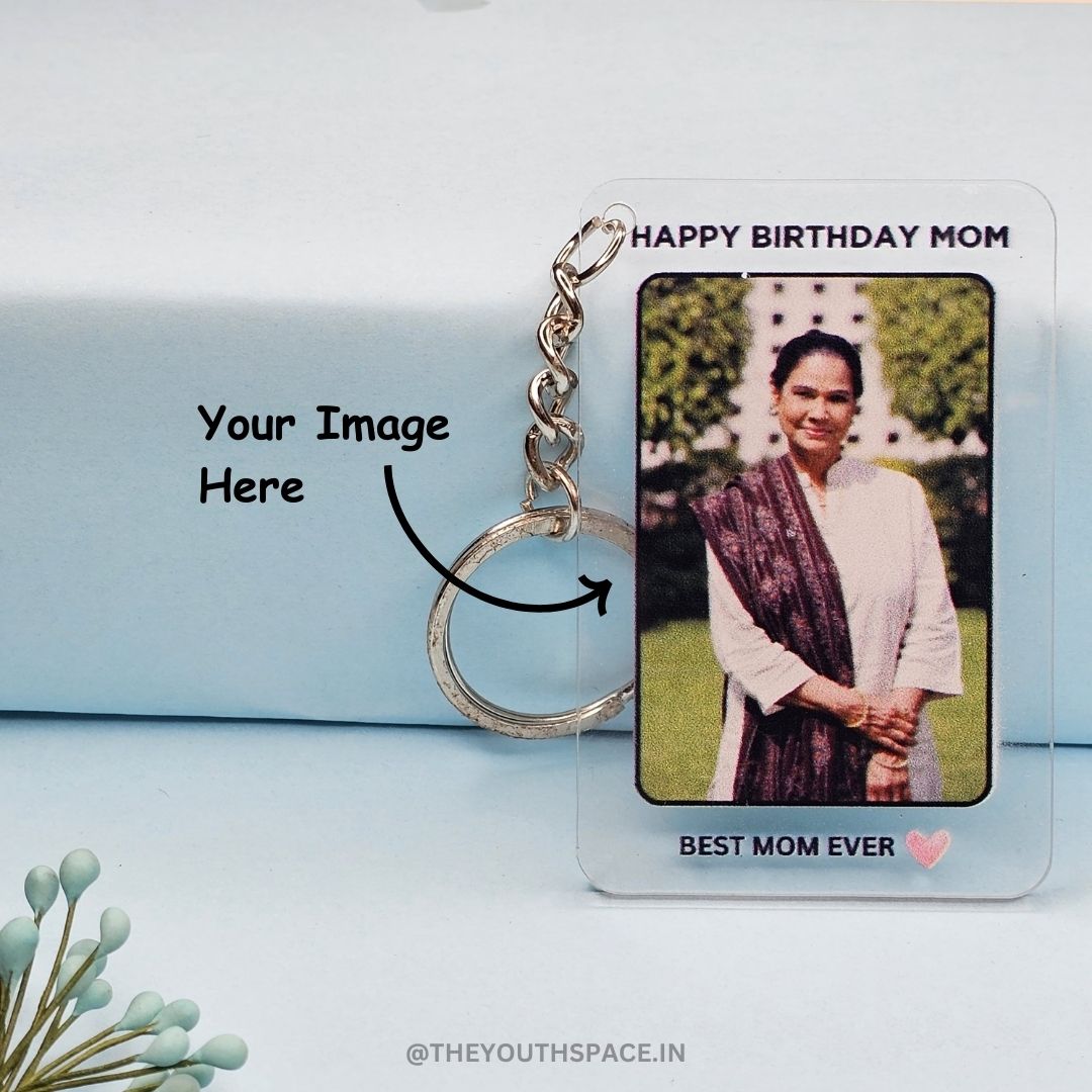 Personalised Birthday Artistic Acrylic Keychain For Mom