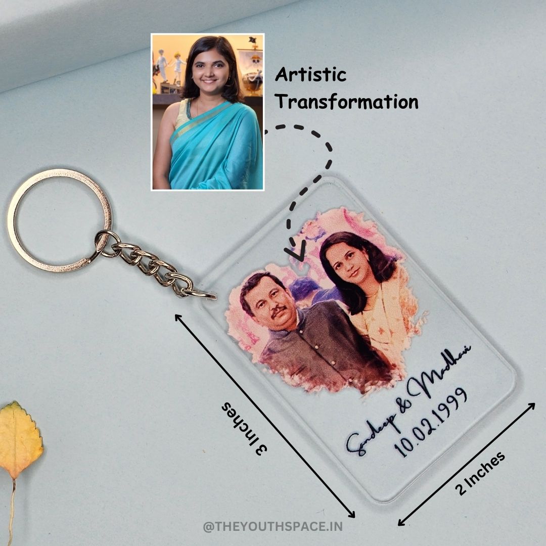 Personalized Anniversary Artistic Keychain