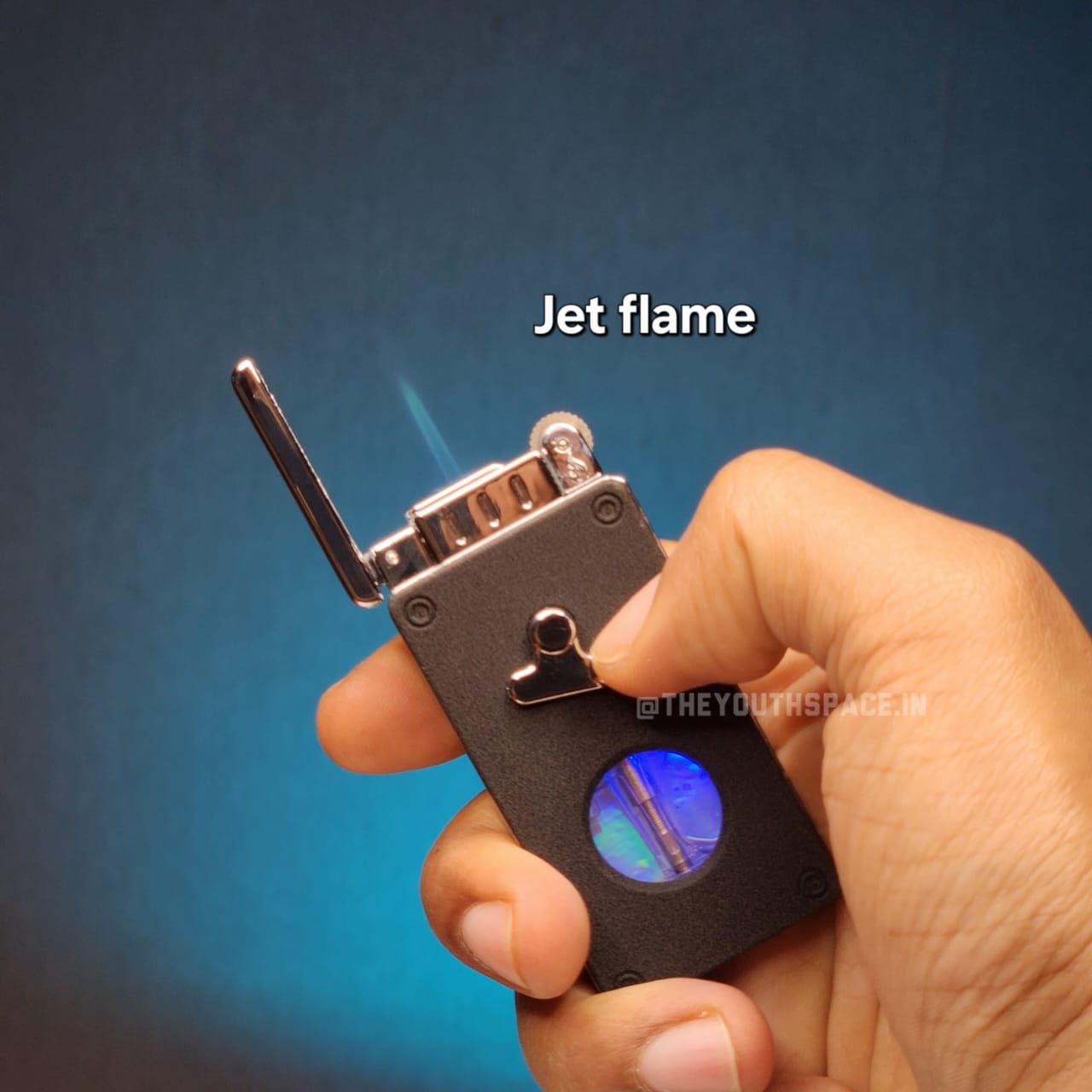 Swing Arm Dual Flame Lighter (Metallic)