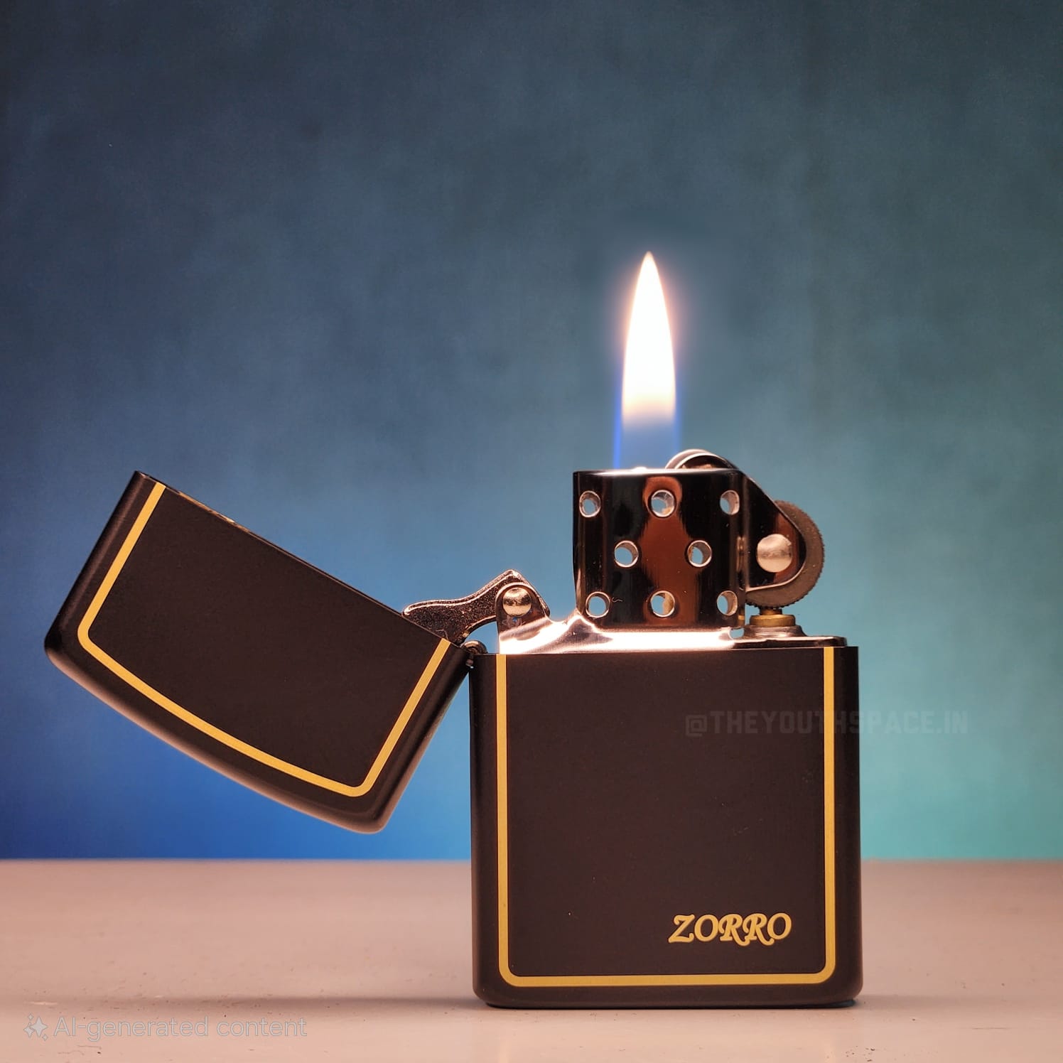 ZORRO ULTIMATE JUSTICE BRASS BLACK WITH GOLD BORDER LIGHTER