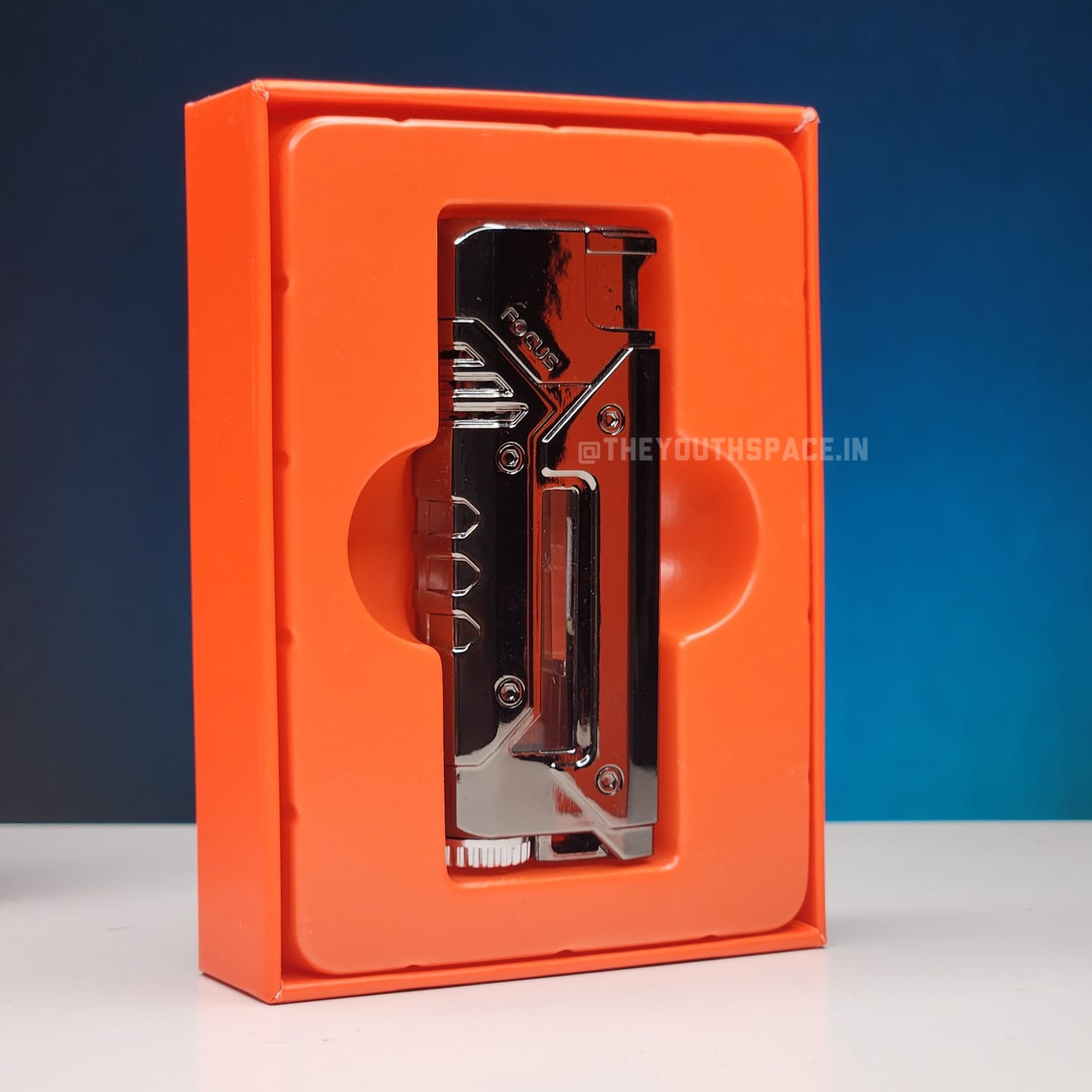 Cybrix Glow Jet Flame Lighter With LED Lights (Metallic)