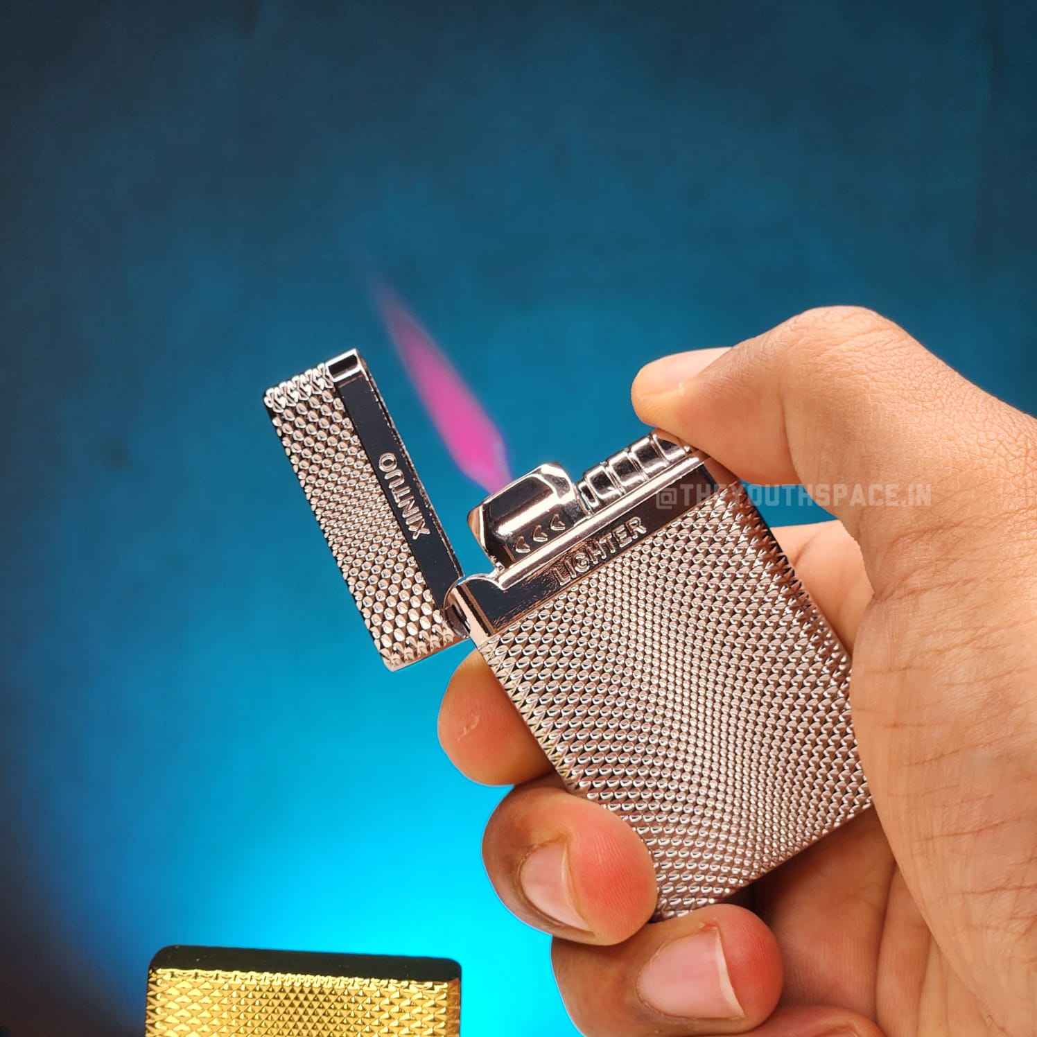 Sleek metallic Red Flame Jet Lighter
