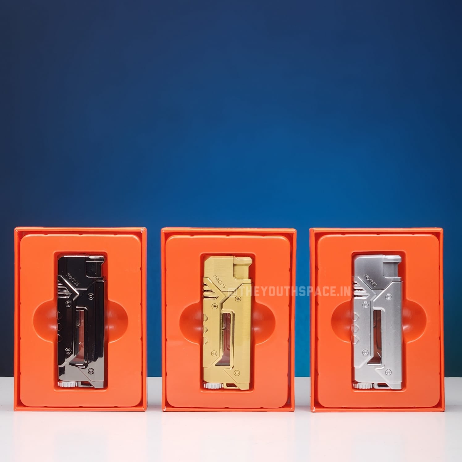 Cybrix Glow Jet Flame Lighter With LED Lights (Metallic)