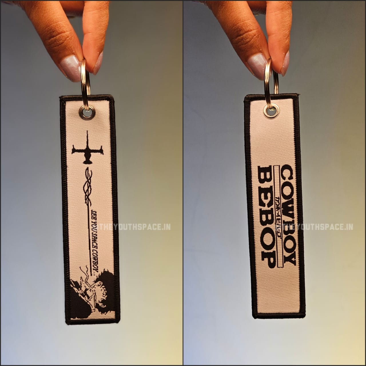 Spike Spiegel Cowboy Bebop Flip Side Embroidered Keychain (15 cm)
