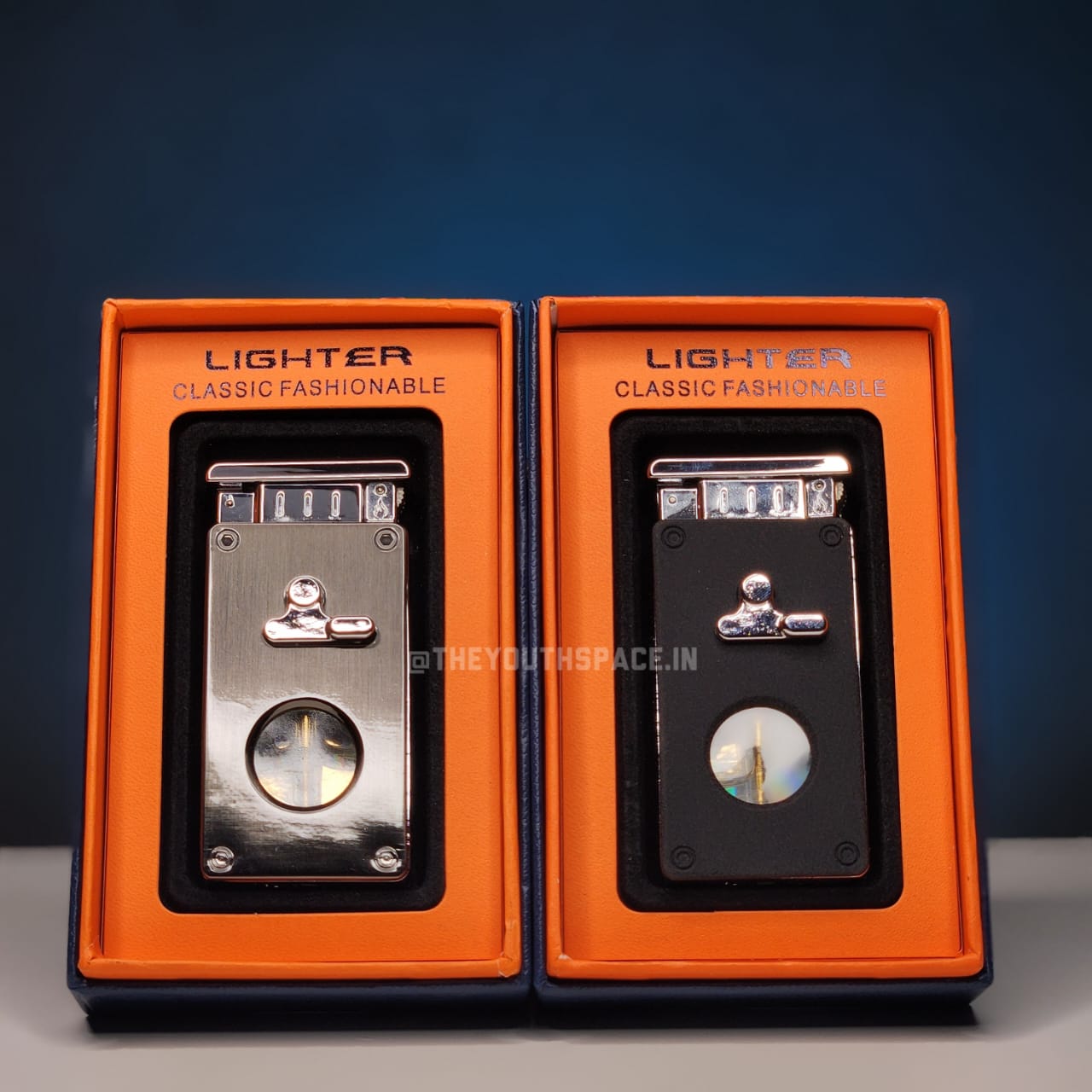 Swing Arm Dual Flame Lighter (Metallic)