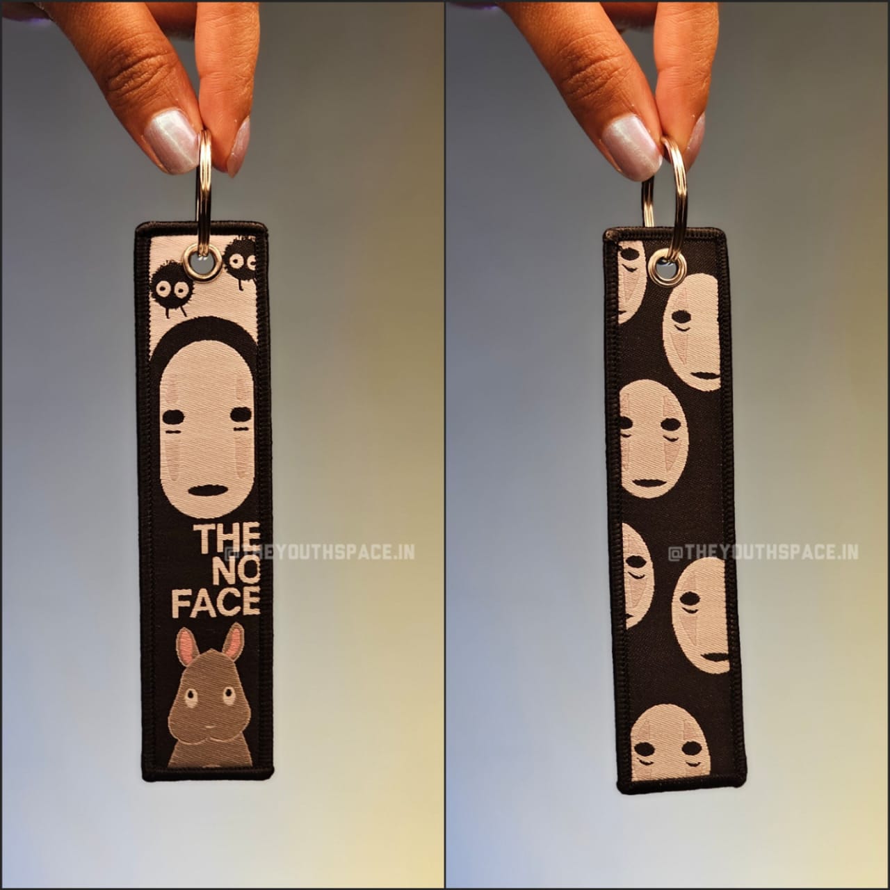 No Face Flip Side Embroidered Keychain (15 cm)