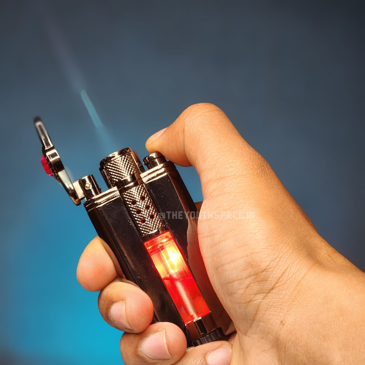 Heavy Block Burner Jet Flame Lighter With LED Light