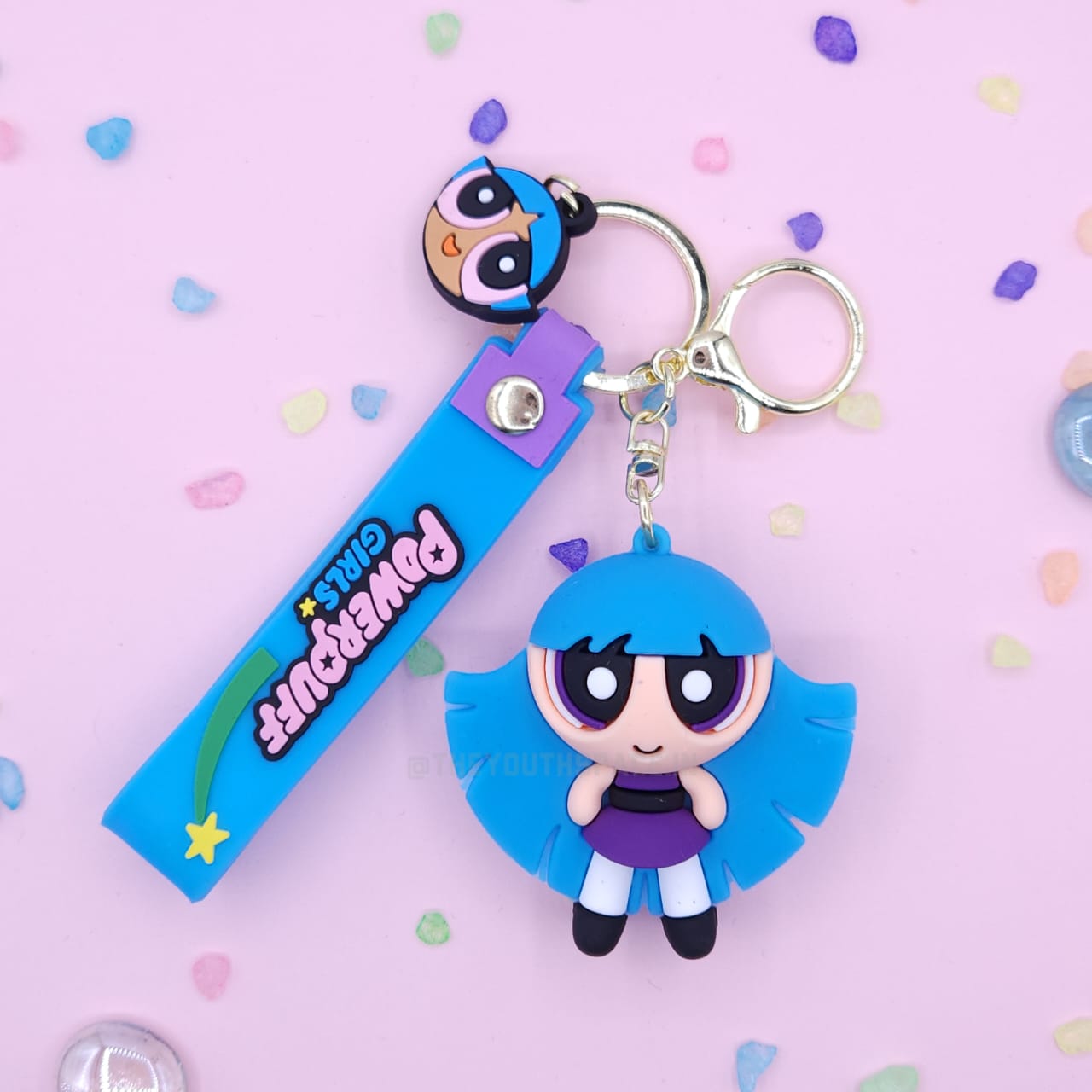 Power puff girls silicone keychain